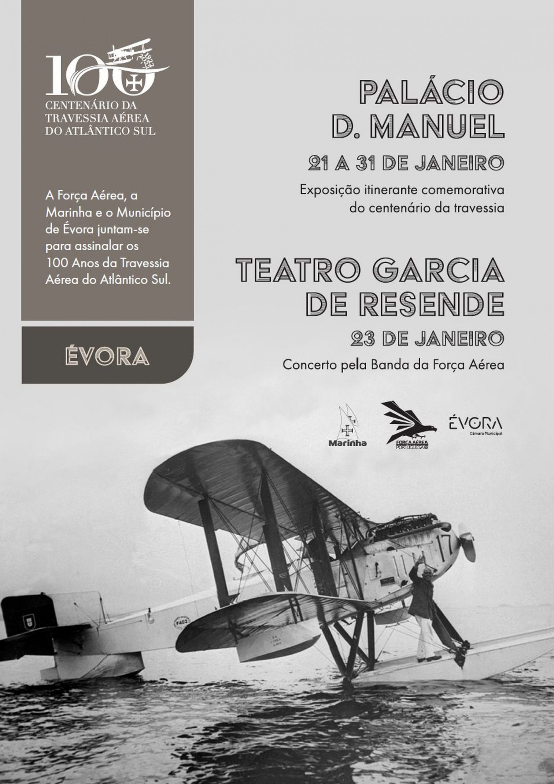 Exposição e concerto em Évora assinalam comemorações do Centenário da Travessia Aérea do Atlântico Sul