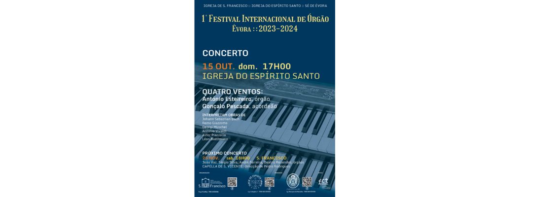 Arquivado: 1º Festival Internacional de Órgão de Évora | Concerto com Gonçalo Pescada e Ant...